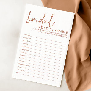 Terracotta und White Bridal Word Scramble Game