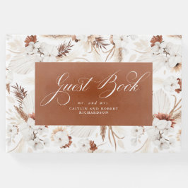 Terracotta und White Orchids Floral Boho Wedding Gästebuch