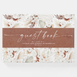 Terracotta und White Orchids Floral Boho Wedding Gästebuch