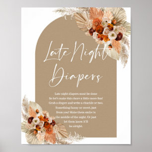 Terracotta verbrannte orange boho Späte Nacht Wind Poster