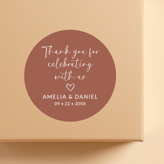 Terracotta Vielen Dank für Ihr Interesse an uns Runder Aufkleber (Von Creator hochgeladen)