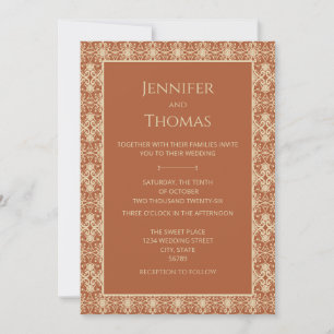 Terracotta Vintag Boho Wedding Einladung