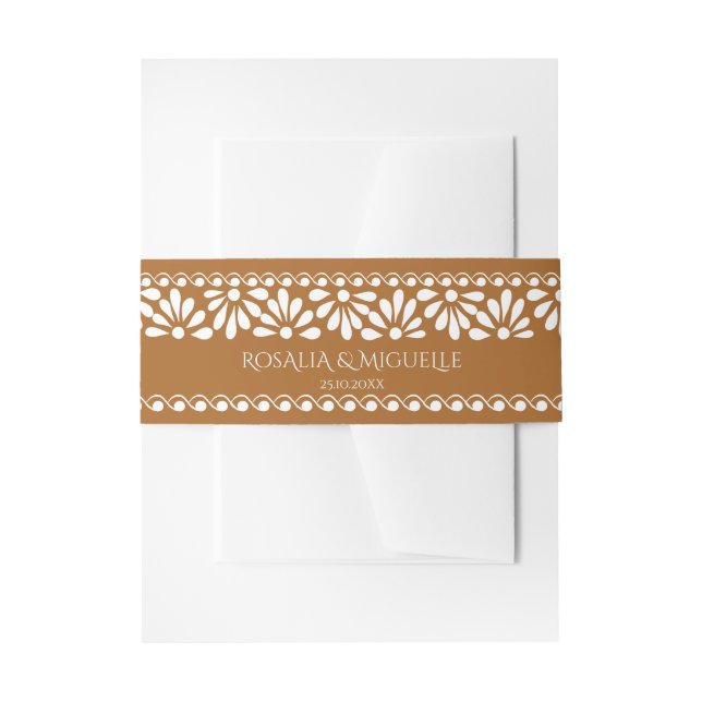 Terracotta Vintag talavera Mexikanische Hochzeit Einladungsbanderole (Vorderseite Beispiel)