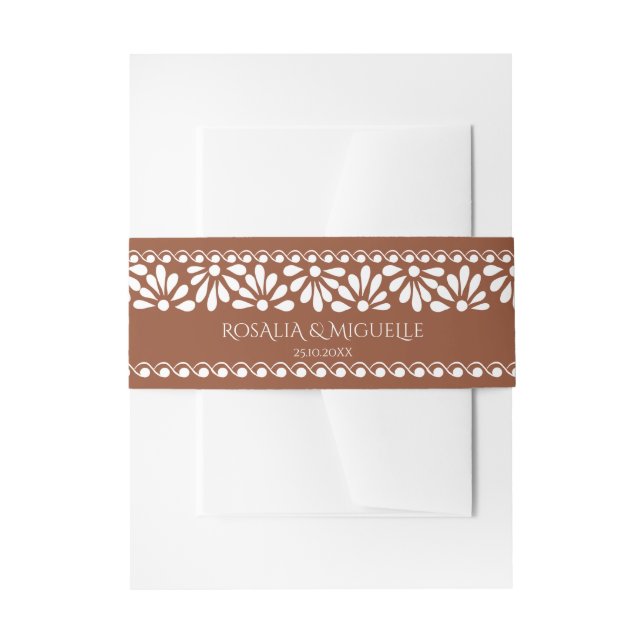 Terracotta Vintag talavera Mexikanische Hochzeit Einladungsbanderole (Vorderseite Beispiel)