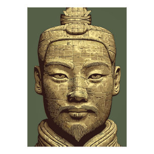 Terracotta Warrio - Alte Gold Kunst Fotodruck