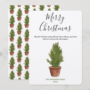 Terracotta Wasserfarbe Merue Weihnachtsbaum