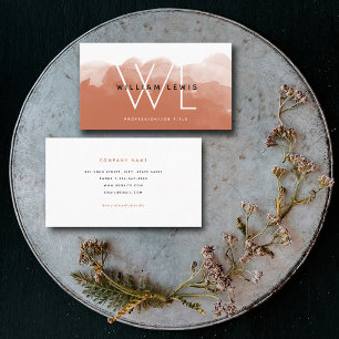 Terracotta Watercolor Moderne soziale Medien Visitenkarte