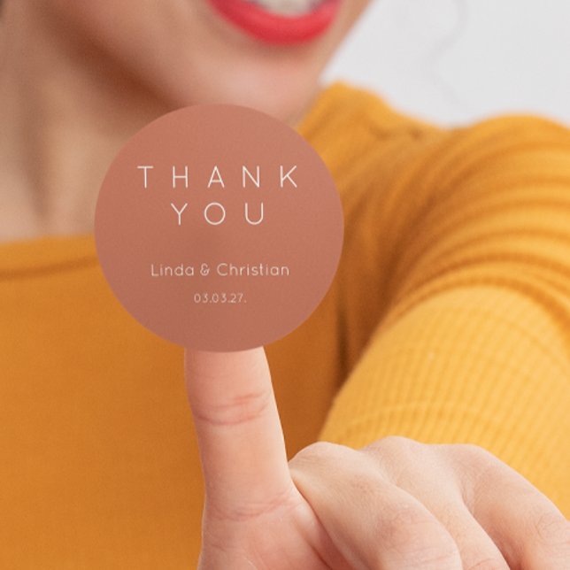 Terracotta Wedding Classic Round Sticker (Von Creator hochgeladen)