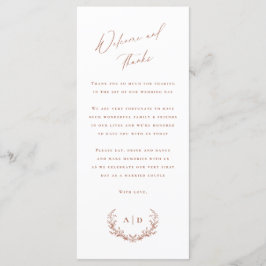 Terracotta Wedding Day Willkommen und Danke Karte