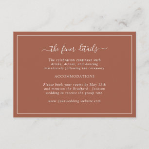 Terracotta Wedding Details Karte