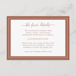 Terracotta Wedding Details Karte