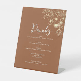 Terracotta Wedding Drink Bar Menu Sockelschild