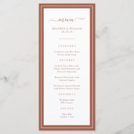 Terracotta Wedding Menu Menükarte