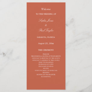 Terracotta Wedding Program