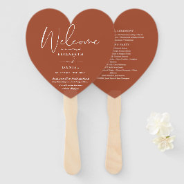 Terracotta Wedding Program Heart Fächer