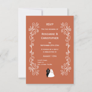 Terracotta Wedding RSVP Card Bridge Design
