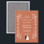 Terracotta Wedding Save the Date Magnet BrideGroom<br><div class="desc">Rostfarben, eine der Farben für 2025, die Hochzeit speichern das Datum Magnet schwarz-weiß Braut Bräutigam Design. Sie können diese terracotta farbene Hochzeit speichern Sie das Datum Magnet mit Ihren eigenen Hochzeitsdetails. Wenn Sie Hilfe bei der Anpassung benötigen, kontaktieren Sie uns über den Link auf dieser Seite. Schwarz-Weiß Braut und Bräutigam...</div>
