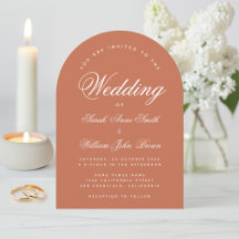 Terracotta Wedding Simple Calligraphy Arch