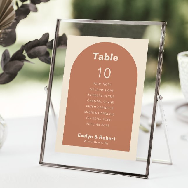 Terracotta Wedding Table 10 Seating Chart Card Kar Einladung (Von Creator hochgeladen)