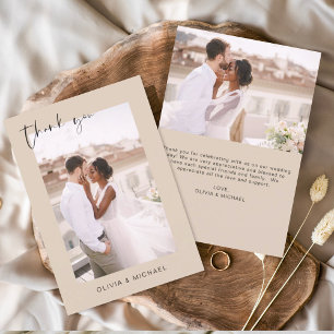 Terracotta Wedding Vielen Dank Foto Minimalistisch Dankeskarte
