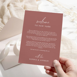 Terracotta Welcome Itinerary Danke Karte