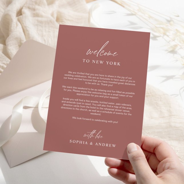 Terracotta Welcome Itinerary Danke Karte (Von Creator hochgeladen)
