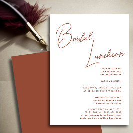 Terracotta Whimsical Script Chic Bridal Luncheon Einladung