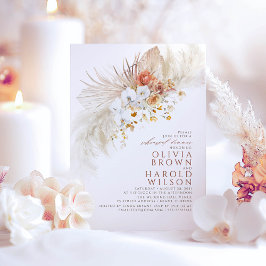 Terracotta White Blume Boho Probe Dinner Einladung