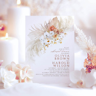 Terracotta White Blume Boho Probe Dinner Einladung