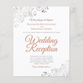 Terracotta & White BUDGET Hochzeitsempfang einlade