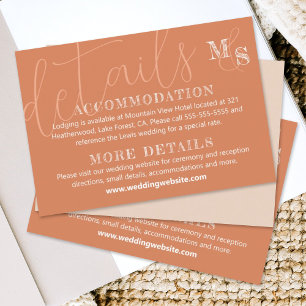 Terracotta White Calligraphy Wedding RSVP Card Begleitkarte