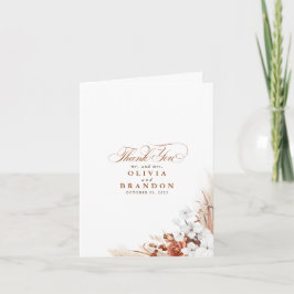 Terracotta White Floral Wedding Vielen Dank Dankeskarte