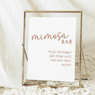 Terracotta & White Minimalistisch Dusche Mimosa Ba Poster