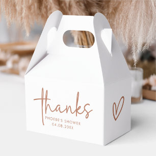 Terracotta & White Minimalistisches Brautparty Gab Geschenkschachtel