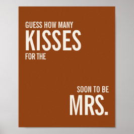Terracotta Wie viele Kisses Brautparty Game Poster