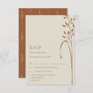 Terracotta & Wild Grass Earth Tone Wedding RSVP
