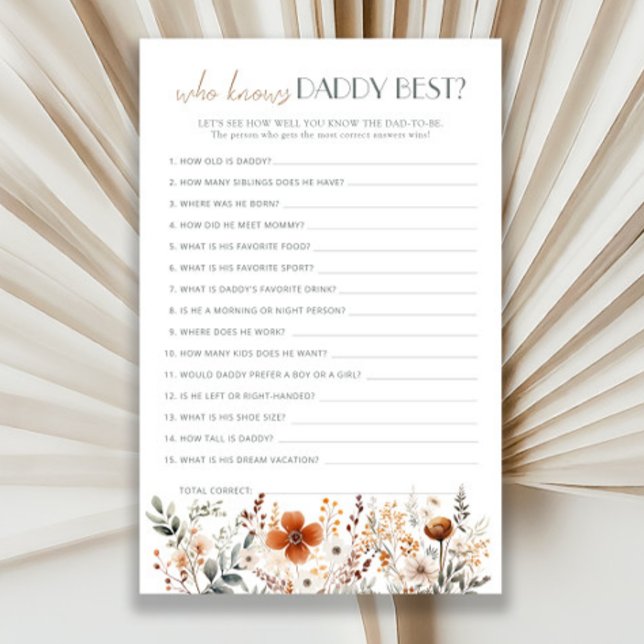 Terracotta Wildblume Babydusche, die Daddy kennt (Von Creator hochgeladen)