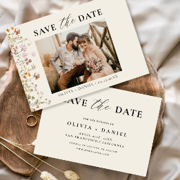 Terracotta Wildblume Blumenbeete Hochzeit Save The Date