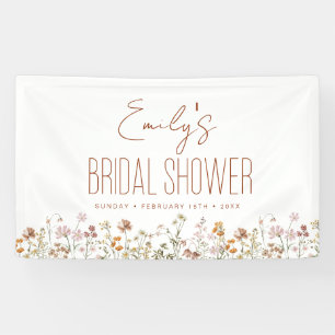 Terracotta Wildblume Boho Brautparty Banner