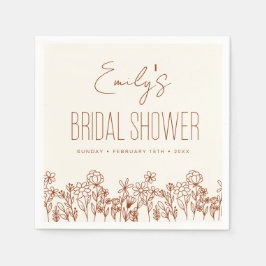 Terracotta Wildblume Boho Brautparty Floral Serviette