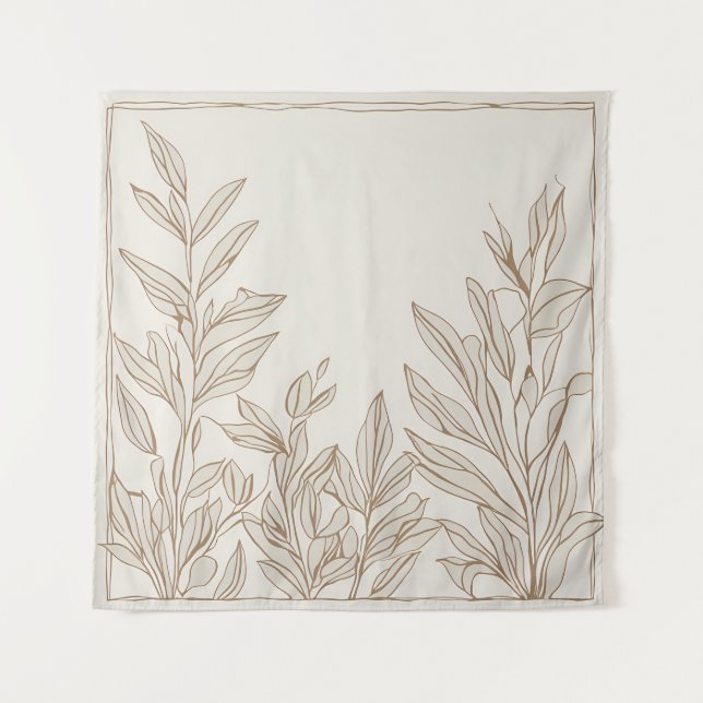 Terracotta Wildblume Boho Rustikale Ekleca Wandteppich (Vorderseite)