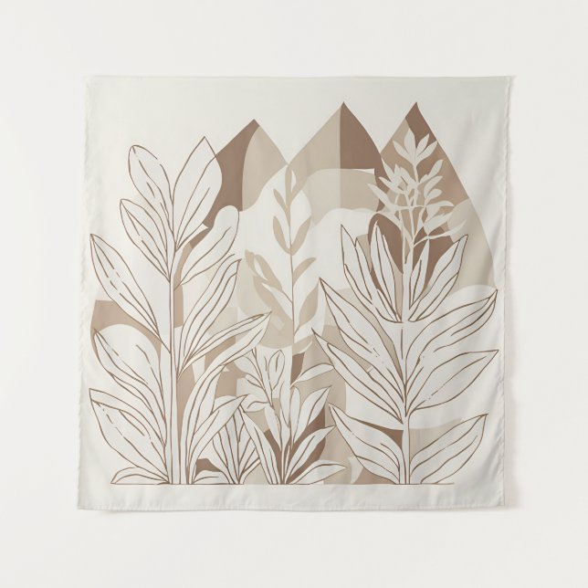 Terracotta Wildblume Boho Rustikale Ekleca Wandteppich (Vorderseite)