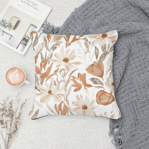 Terracotta Wildblume Boho Rustikale Frühlingsakzen Kissen