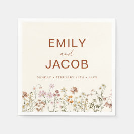 Terracotta Wildblume Boho Wedding in Bloom Serviette
