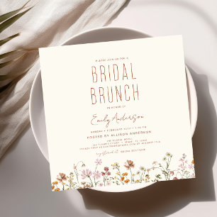 Terracotta Wildblume Bridal Brunch Dusche Einladung