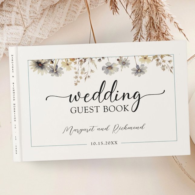 Terracotta Wildblume Floral Wedding Guest Book Gästebuch (Von Creator hochgeladen)
