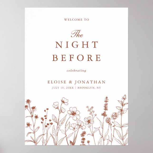 Terracotta-Wildblume Herzlich willkommen in der Na Poster (Vorne)