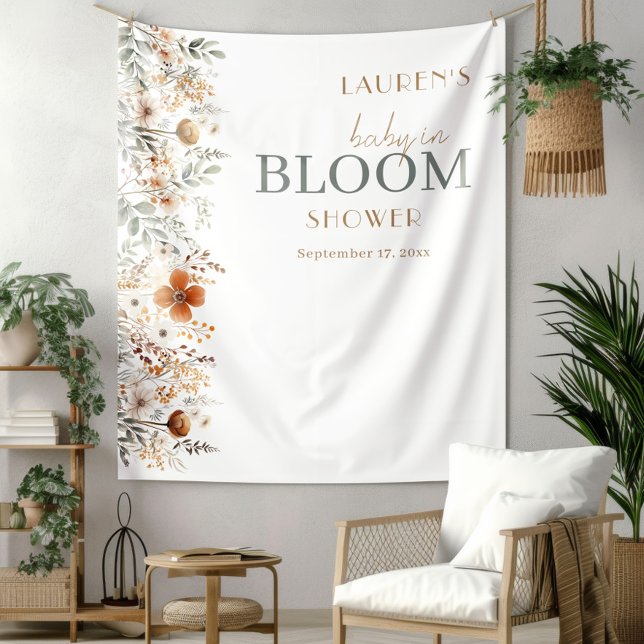 Terracotta-Wildblume Kinderdusche Wandteppich (Von Creator hochgeladen)