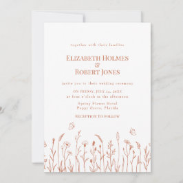 Terracotta Wildblume Meadow Wedding Einladung