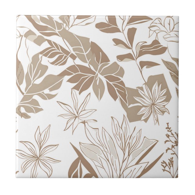 Terracotta Wildblume Rustic Boho Frühlingsdekor Fliese (Vorderseite)